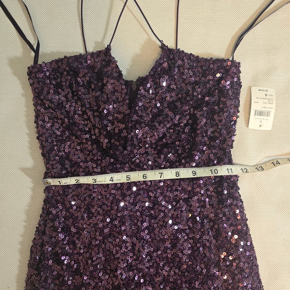 Windsor Plum Esperanza Sequin A-Line Formal Dress Front Slit Small NWT - Picture 10 of 13